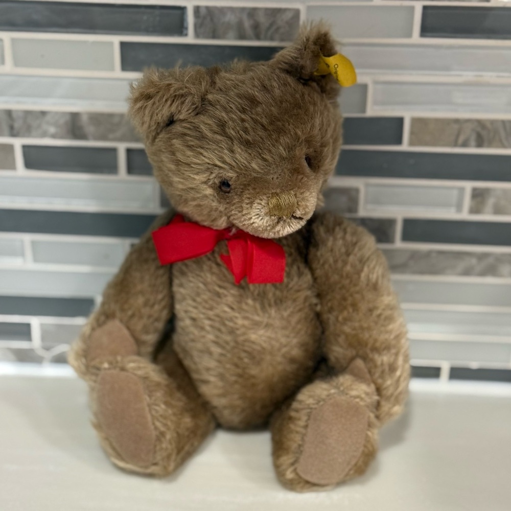 Steiff Mohair 9” Bear Glass Eyes Jointed Germany 0202/26